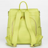 Rucsac tip geanta din piele naturala DiAmanti Mia Galben Neon